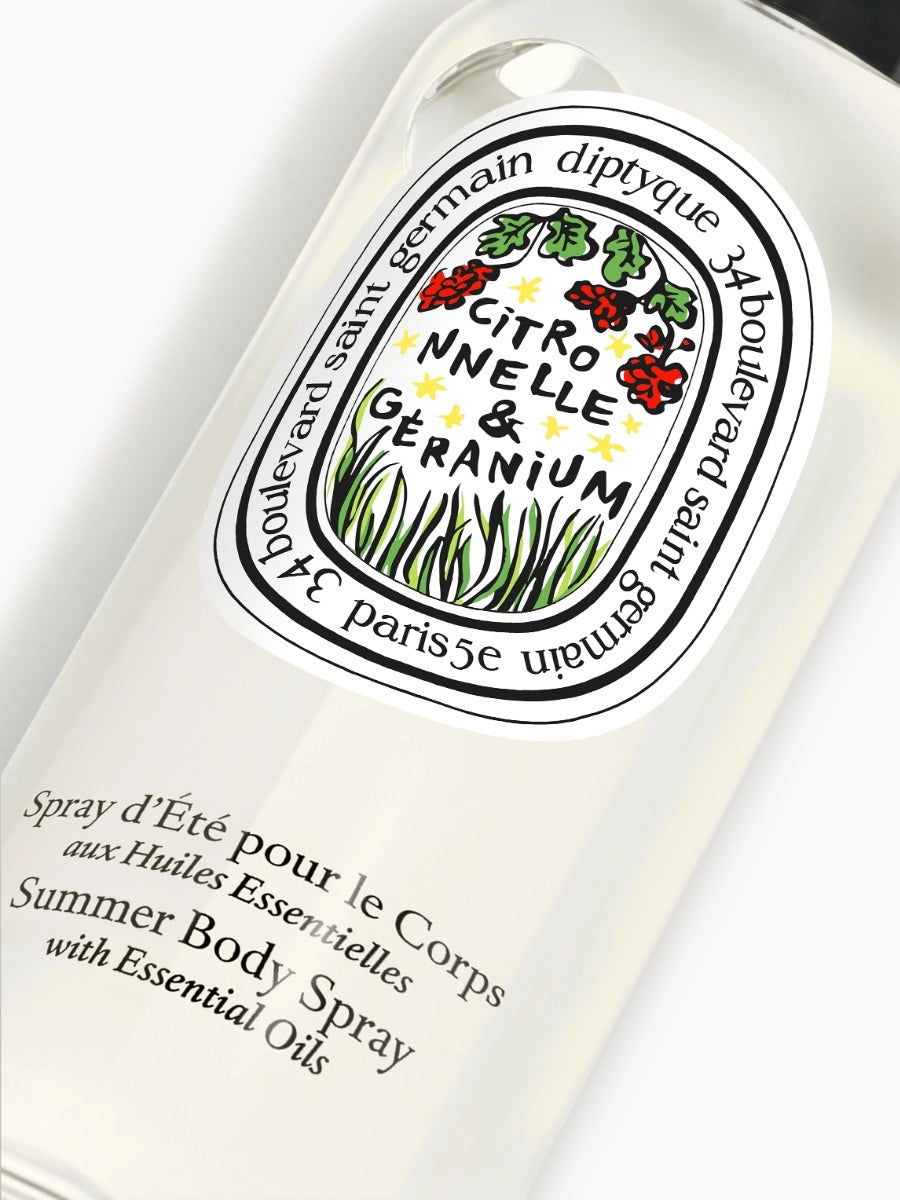 Lemongrass & Geranium Summer body spray with essential oils 100ML