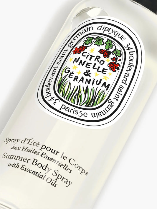 Lemongrass & Geranium Summer body spray with essential oils 100ML