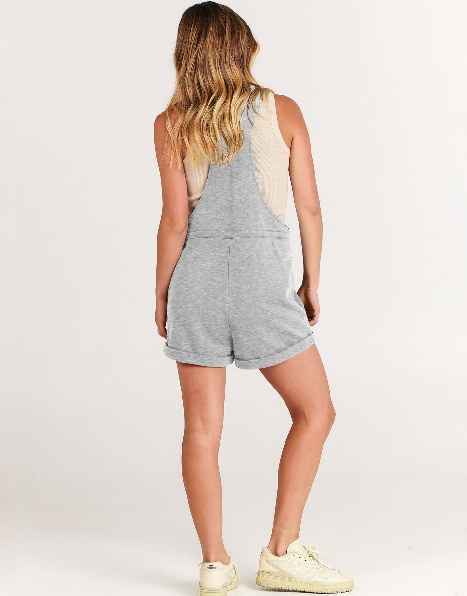 ANRABESS Casual Straps Short Bib Overalls Basic  Drawstring Romper Jumpsuits