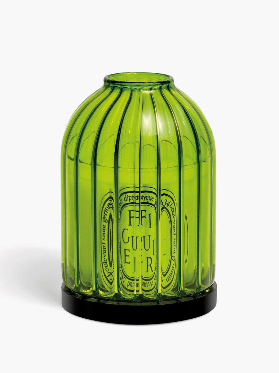 Fig Green Ribbed Candle Holder For classic candles 461G